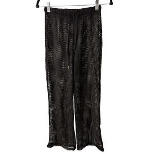 Club Z Black Mesh Swimsuit Coverup Pants, size S